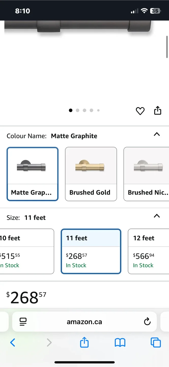 MODE Cambria Curtain Rod - 11 feet, Matte Graphite image indicator(3)