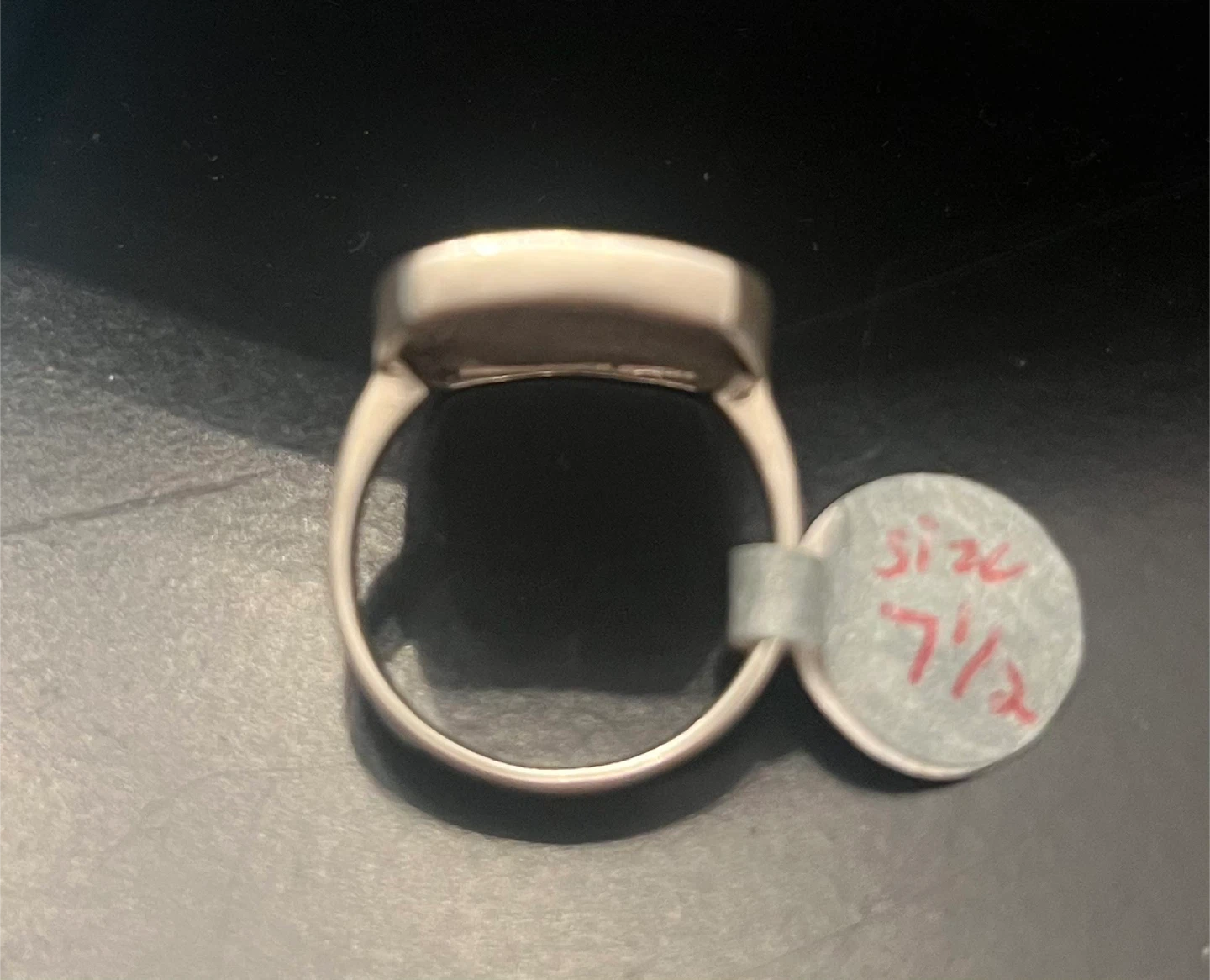 Rectangular ring with circle design (stamped 925) - photo 4