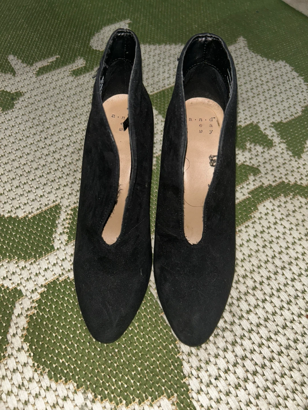 a.n.d Black Suede Heels - Size 6