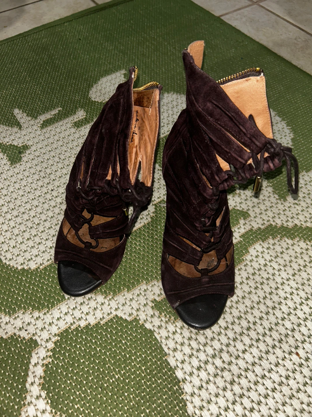 Joie Anja Caged Lace Up Booties - Size 6