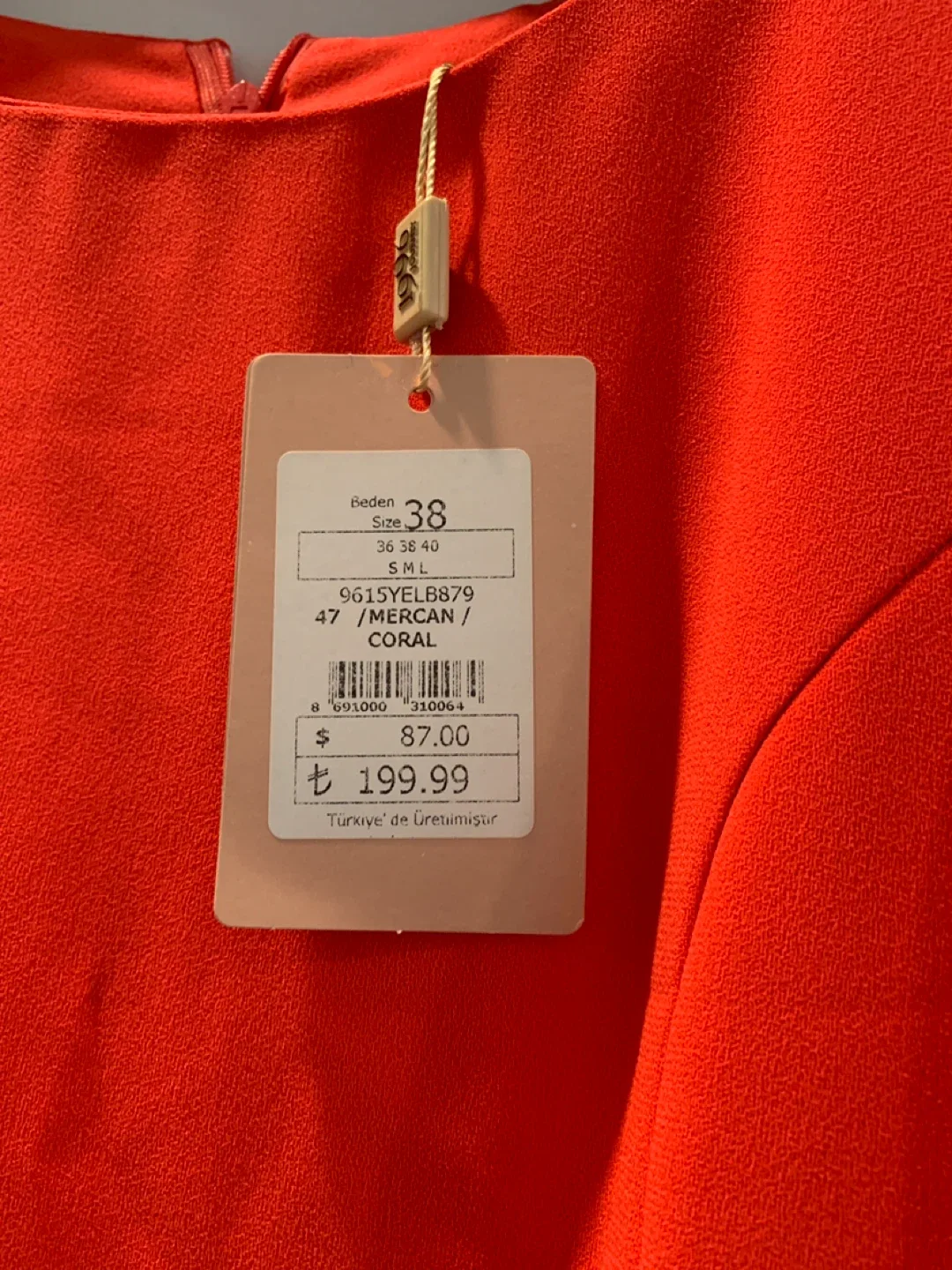 Koton Coral Dress - Size 38 (S/M) thumbnail