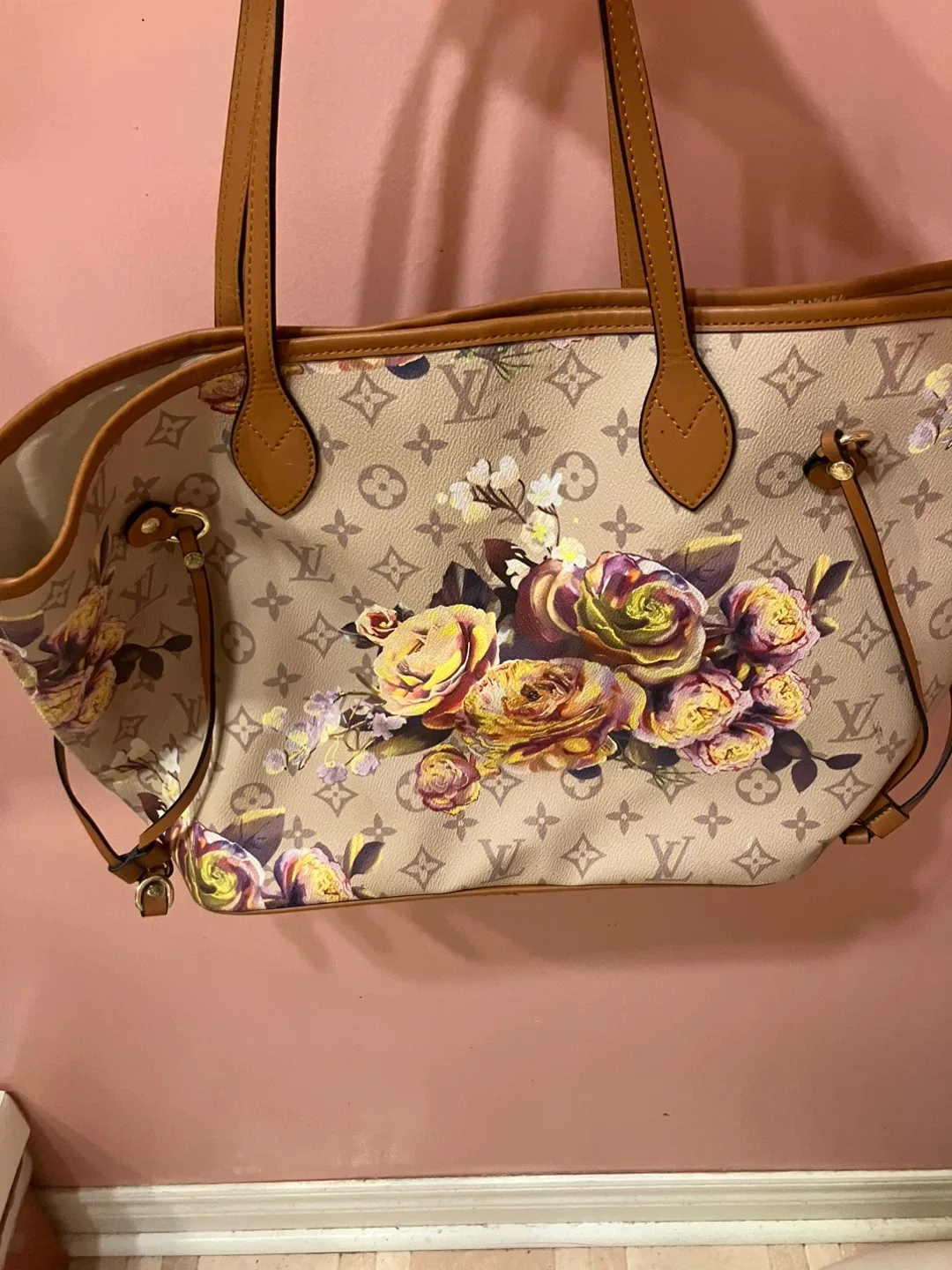 Designer inspired  Floral Tote Bag thumbnail