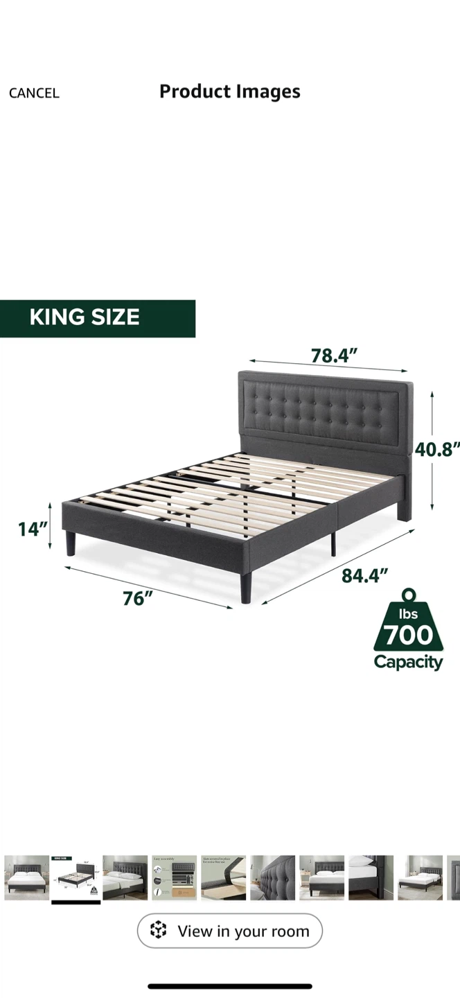 King Size Bed Frame and mattress - photo 2