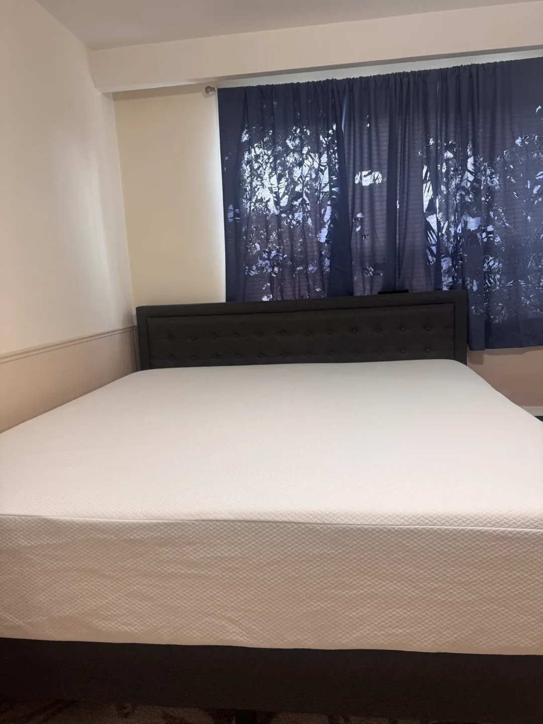 King Size Bed Frame and mattress thumbnail