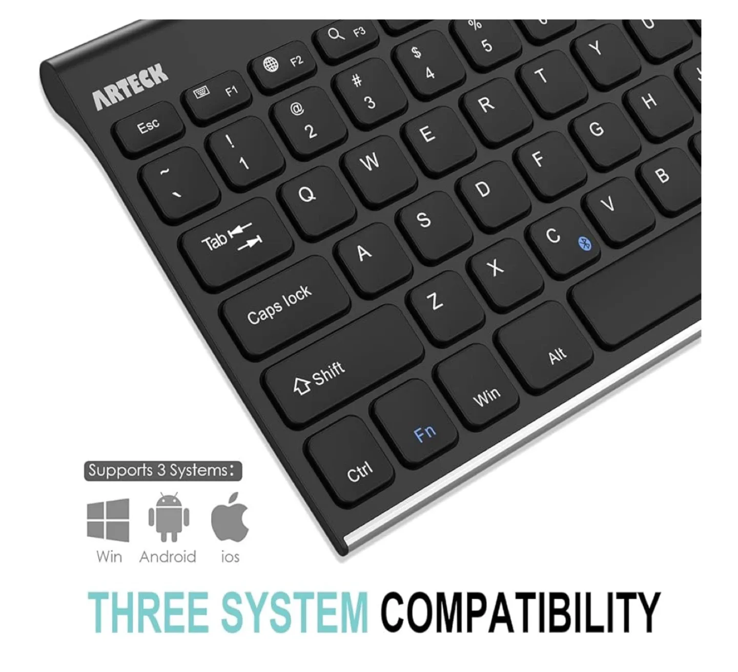 Stainless Steel Universal Portable Wireless Bluetooth Keyboard image indicator(3)