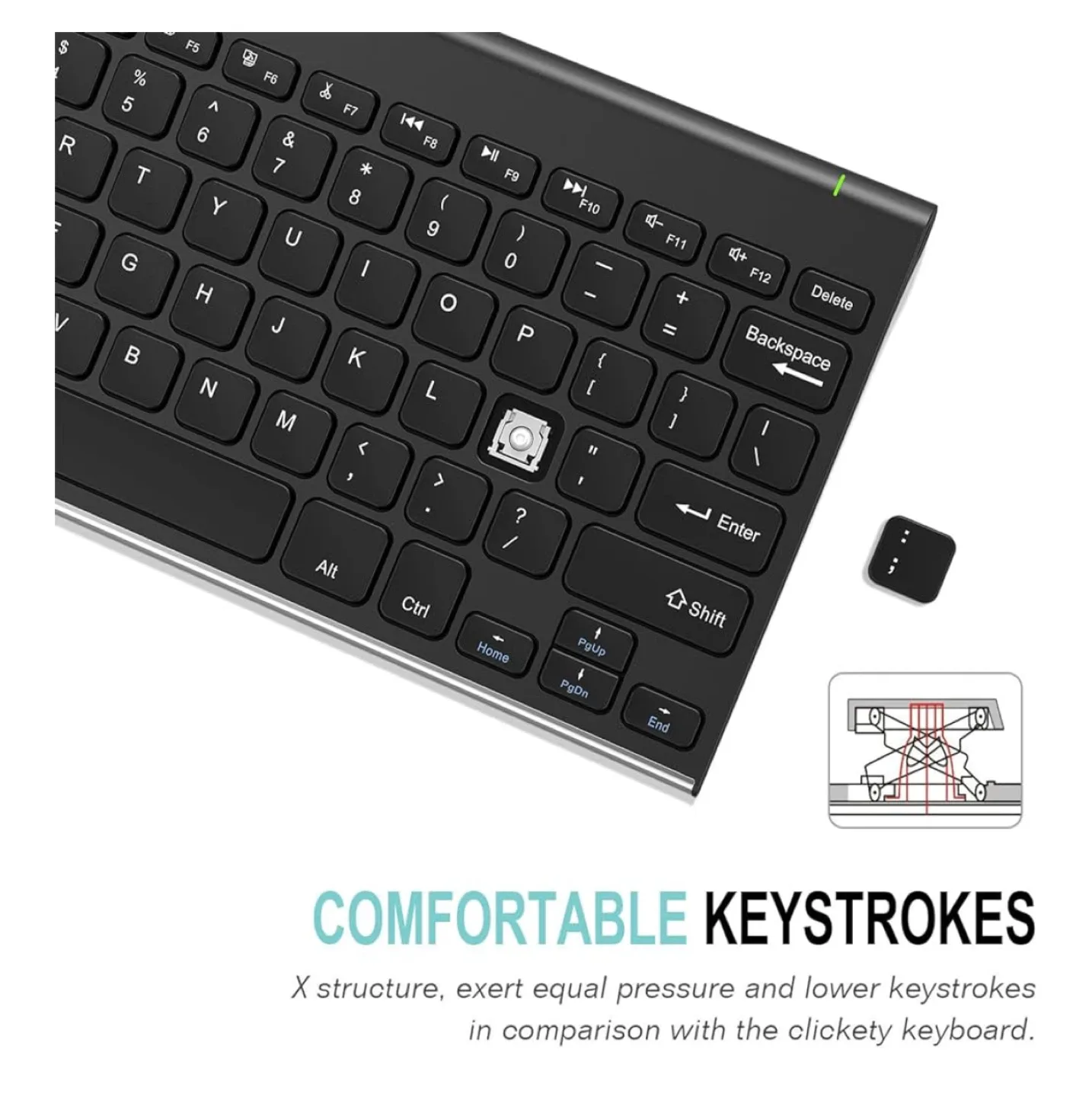 Stainless Steel Universal Portable Wireless Bluetooth Keyboard image indicator(4)