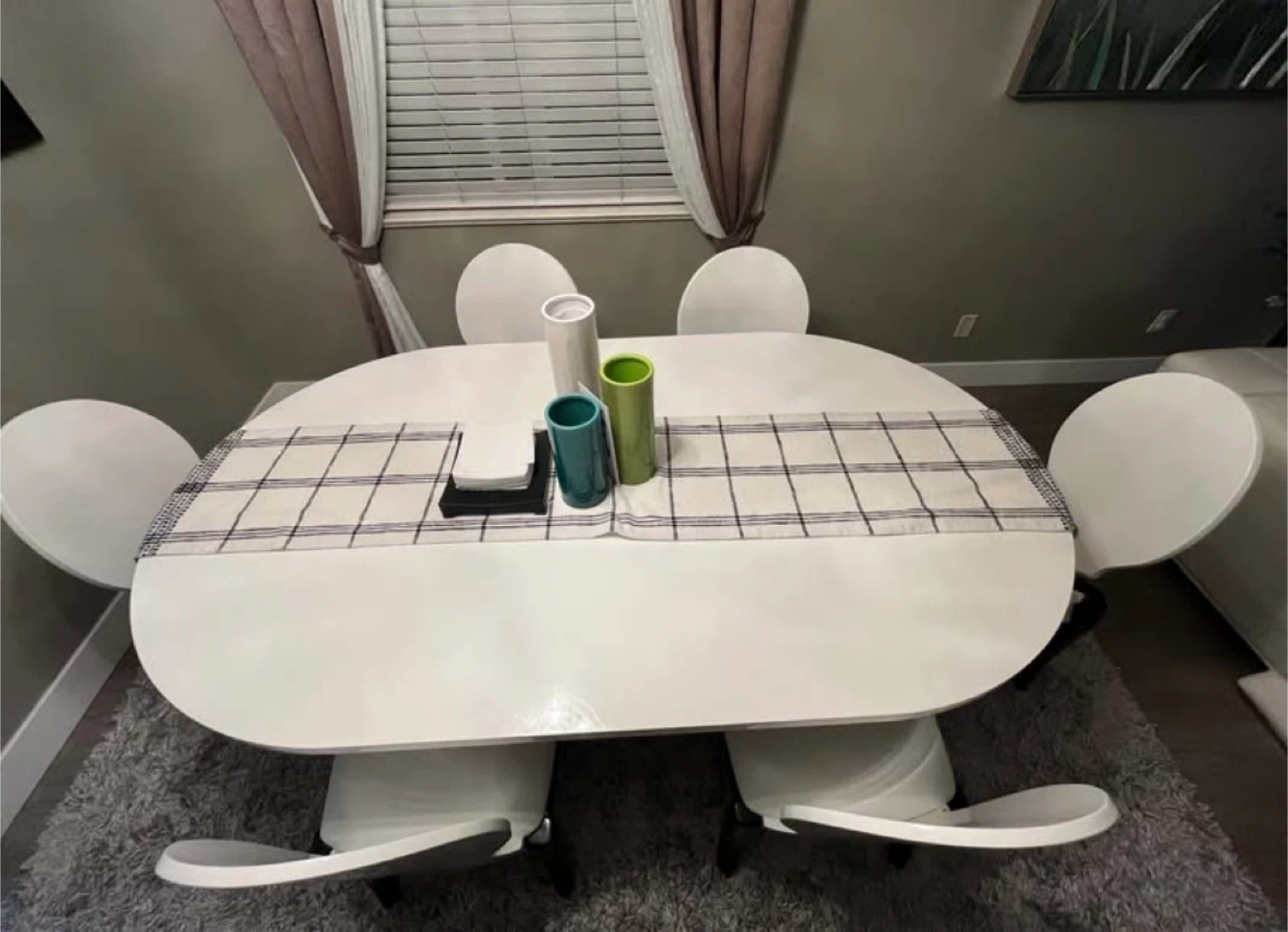 Dining Table with 6 Chairs - White - photo 2