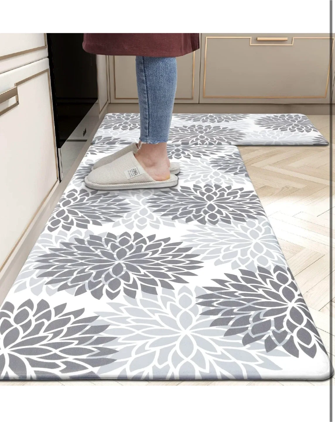 Floral Pattern Kitchen Mats - 28x17.3 & 48x17.3 inches thumbnail