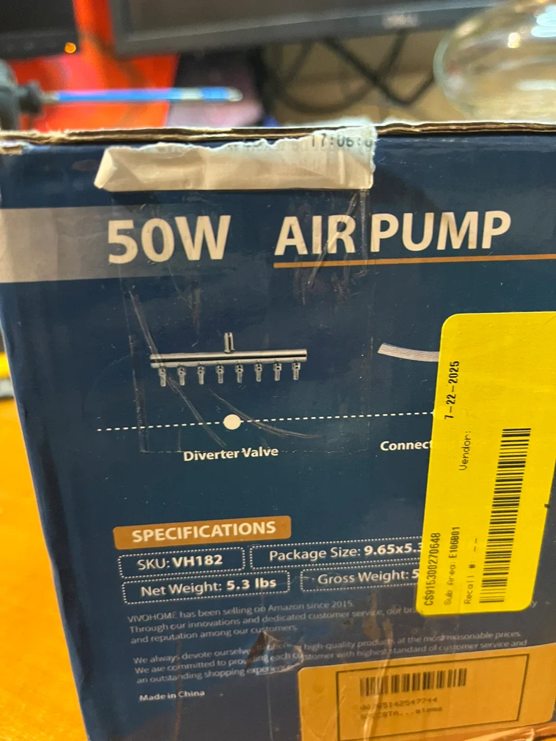 VIVOSUN 50W Air Pump VH182 - Aquariums & Hydroponics image indicator(3)