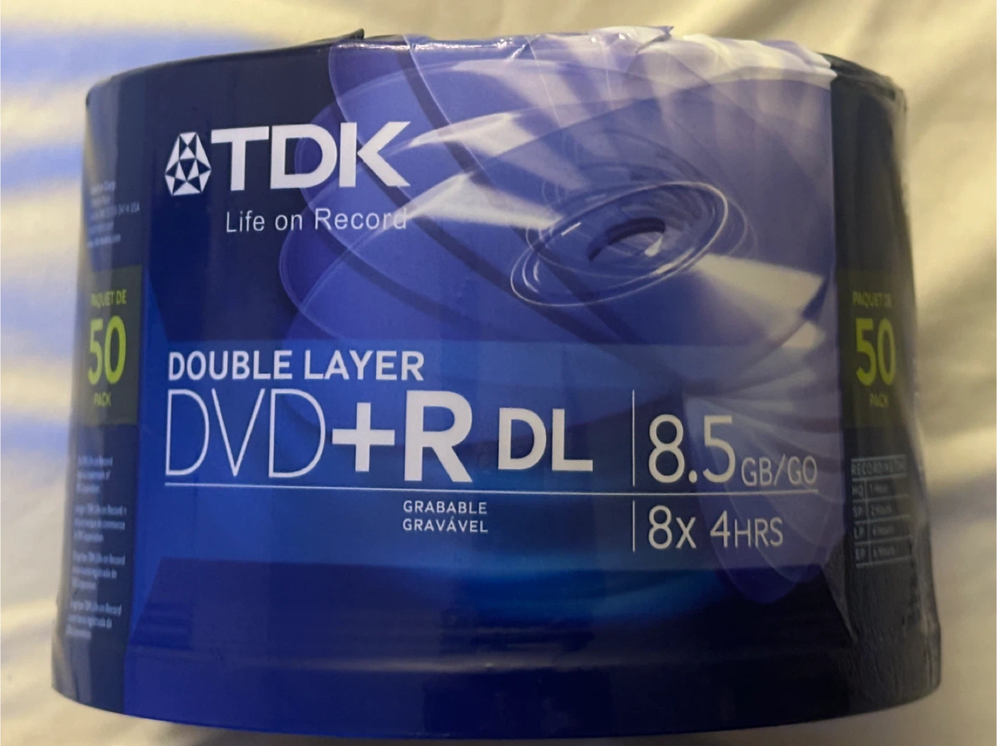 TDK Double Layer DVD+R DL 8.5GB 50 Pack