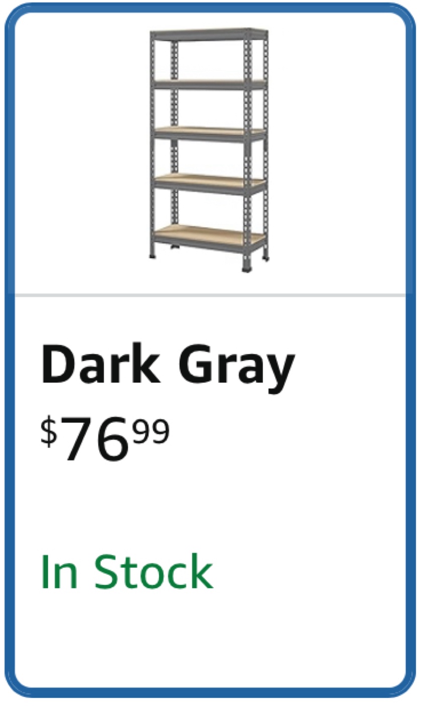 Dark Gray 5-Tier Shelving Unit - photo 3