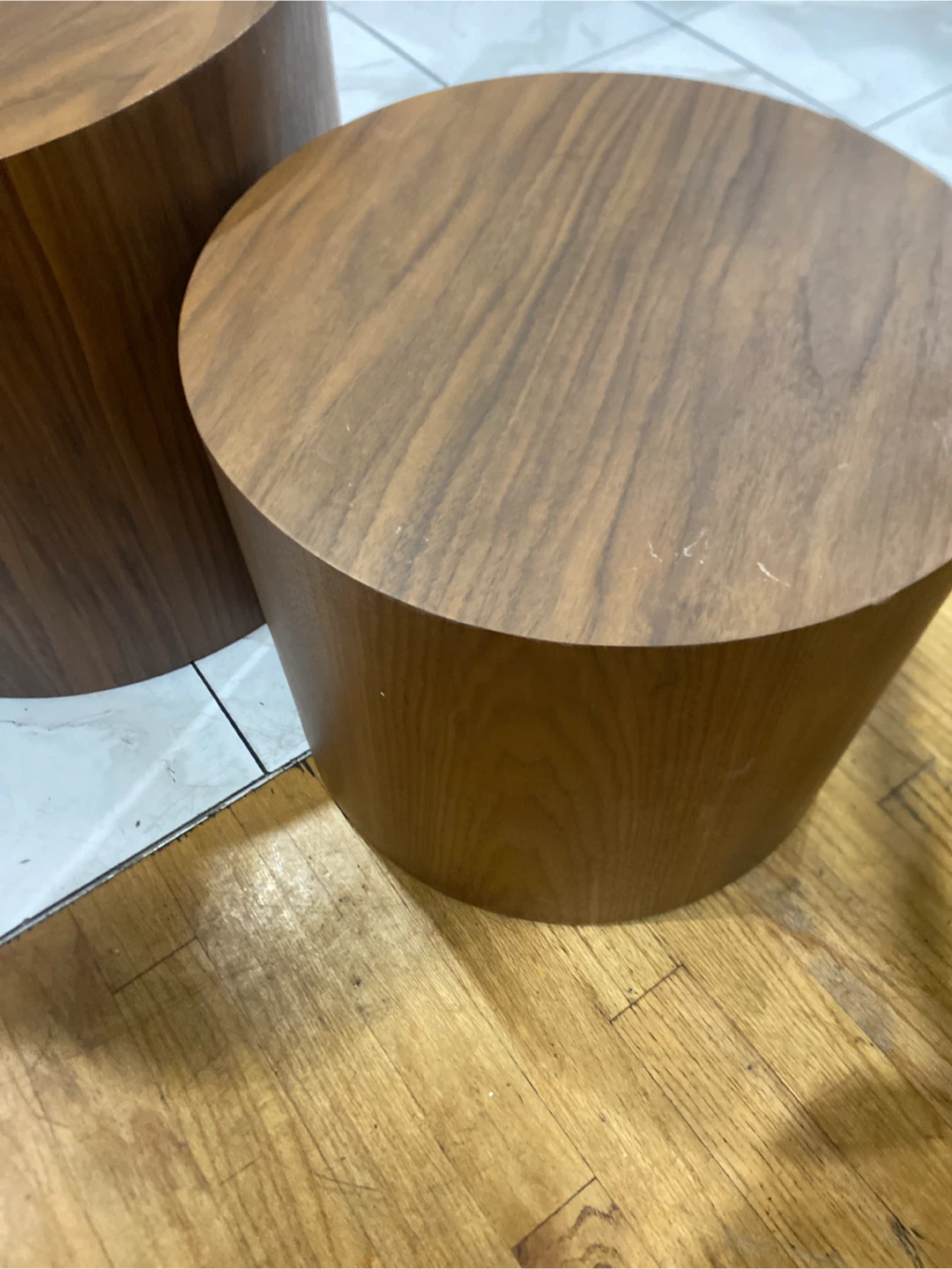 Wood Round Side Table