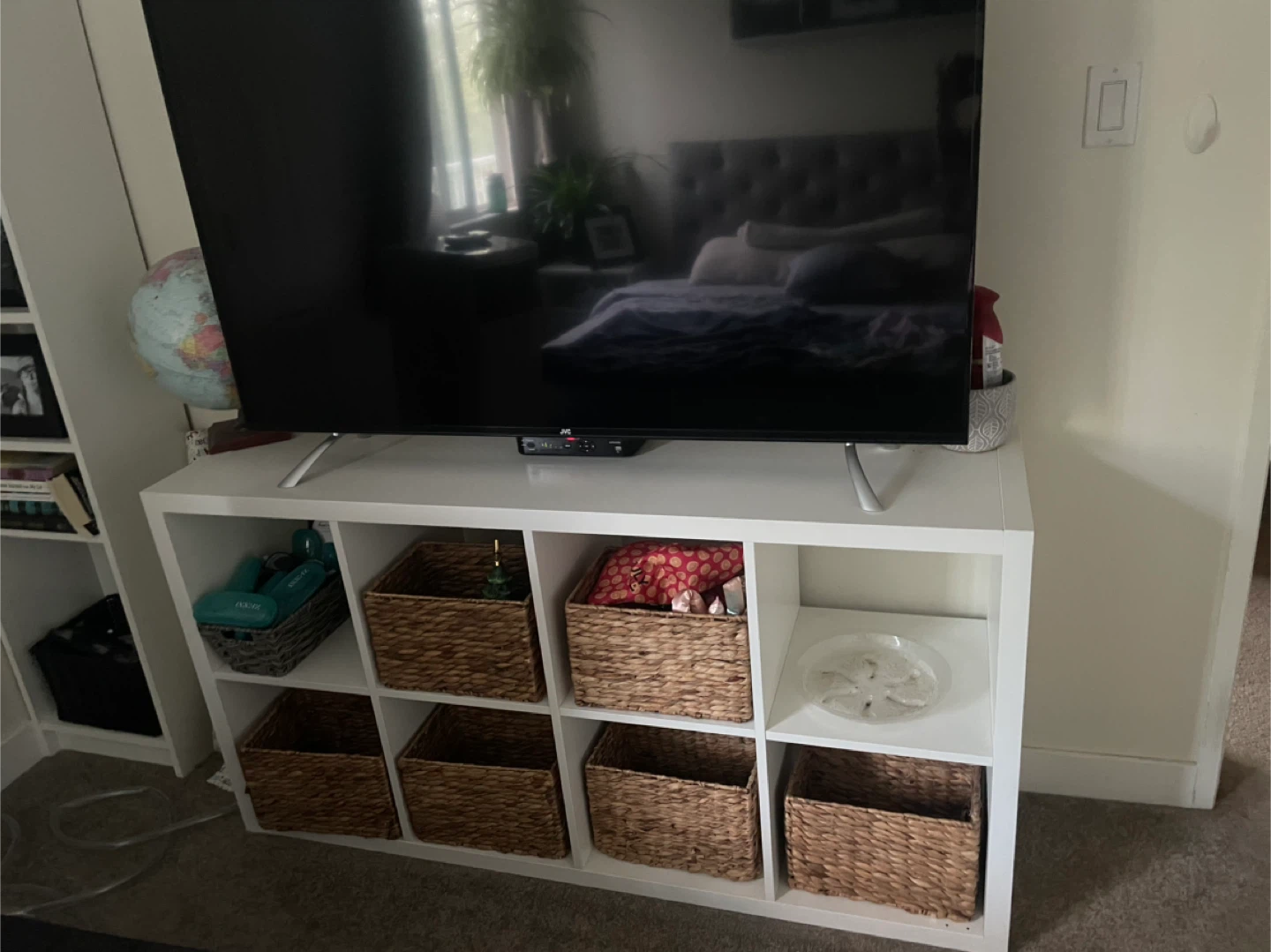 White ikea cube shelf