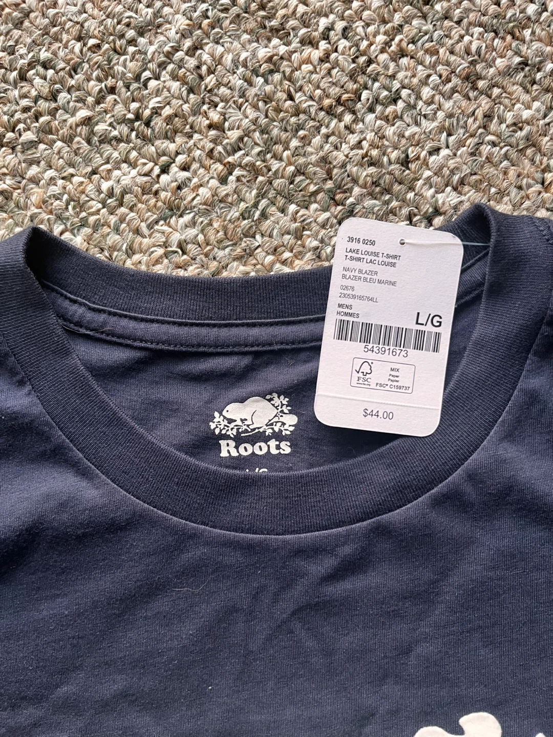 Roots Lake Louise T-Shirt - Navy - L/G - New - photo 2