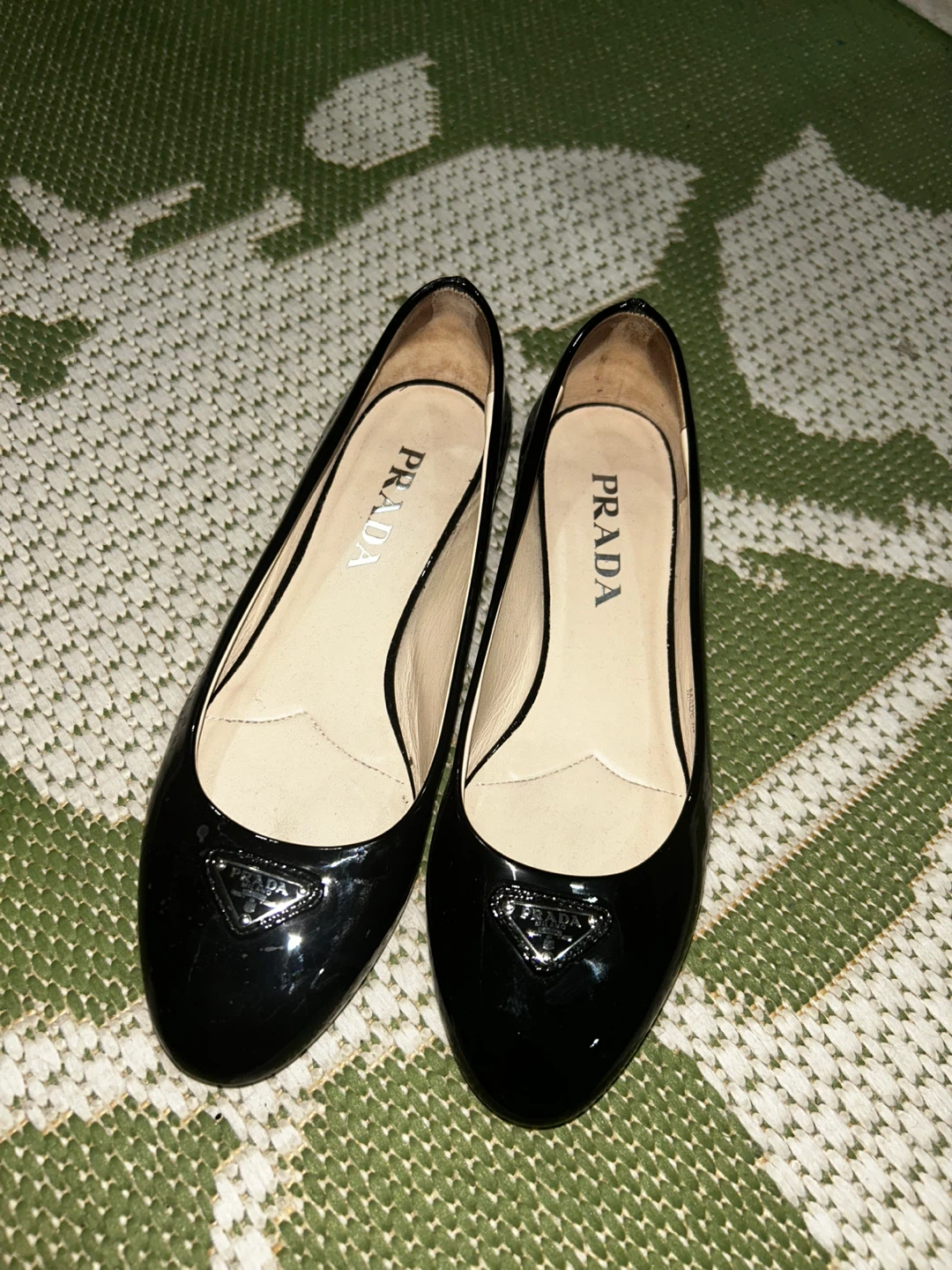 Prada Black Patent Leather Ballet Flats