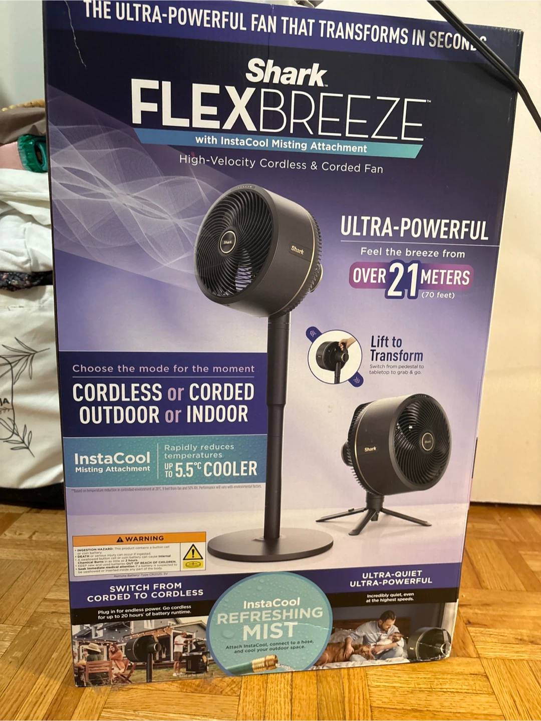 Shark FlexBreeze Fan with InstaCool Misting Attachment