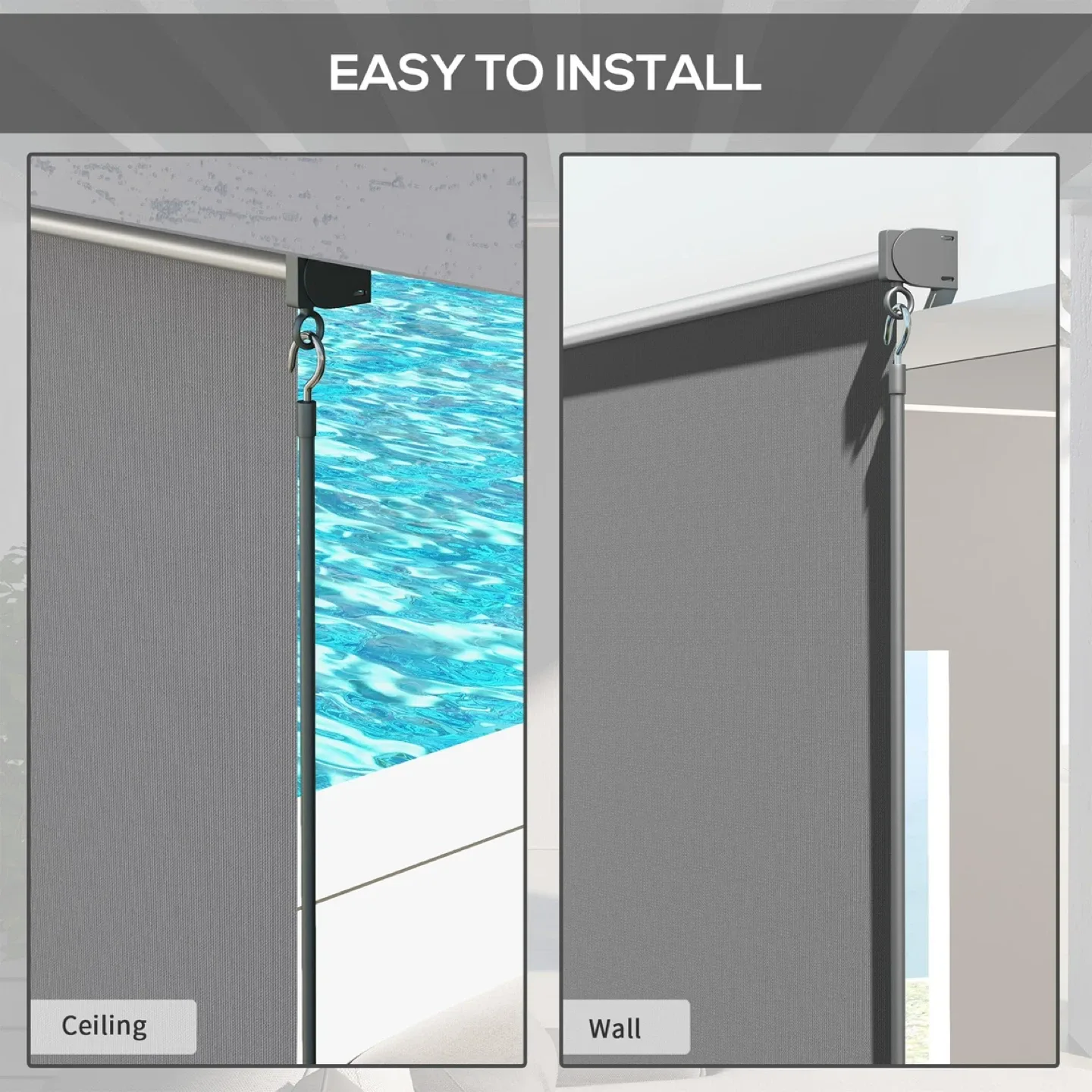 Outdoor Blinds Cordless Roll Up Shade 6’ x 6’ image indicator(4)