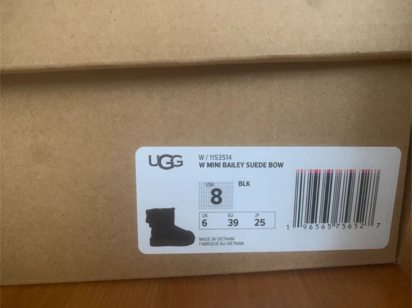 UGG Mini Bailey Suede Bow Boots - Black, Size 8 image indicator(3)