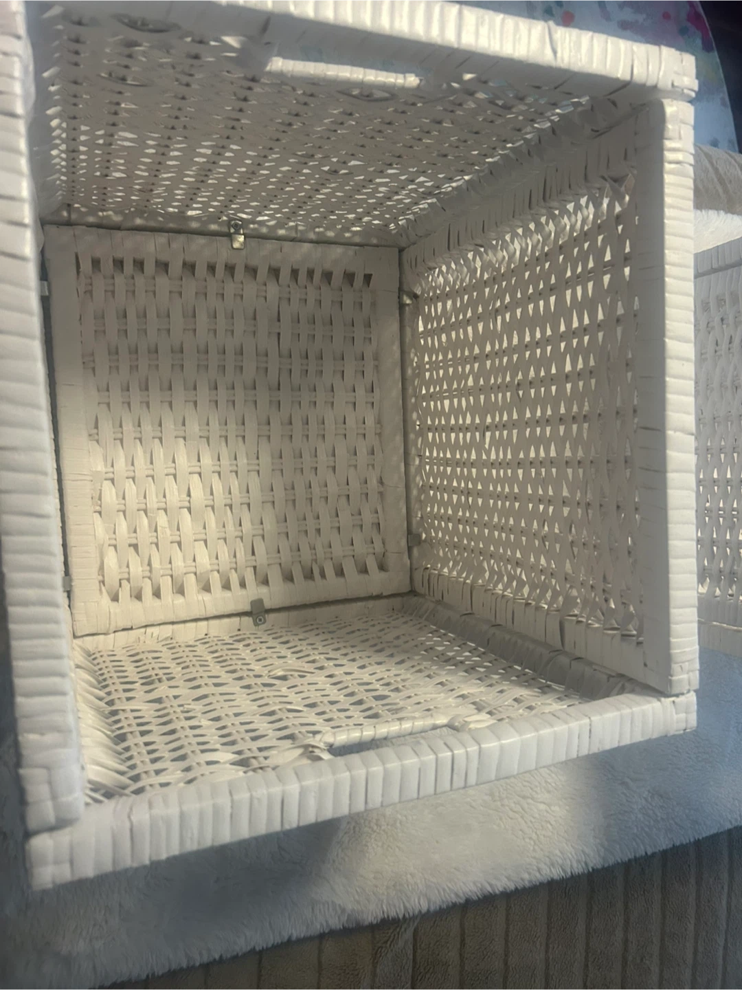 Set of 2-White Wicker Storage Baskets (Set of 3) - photo 4