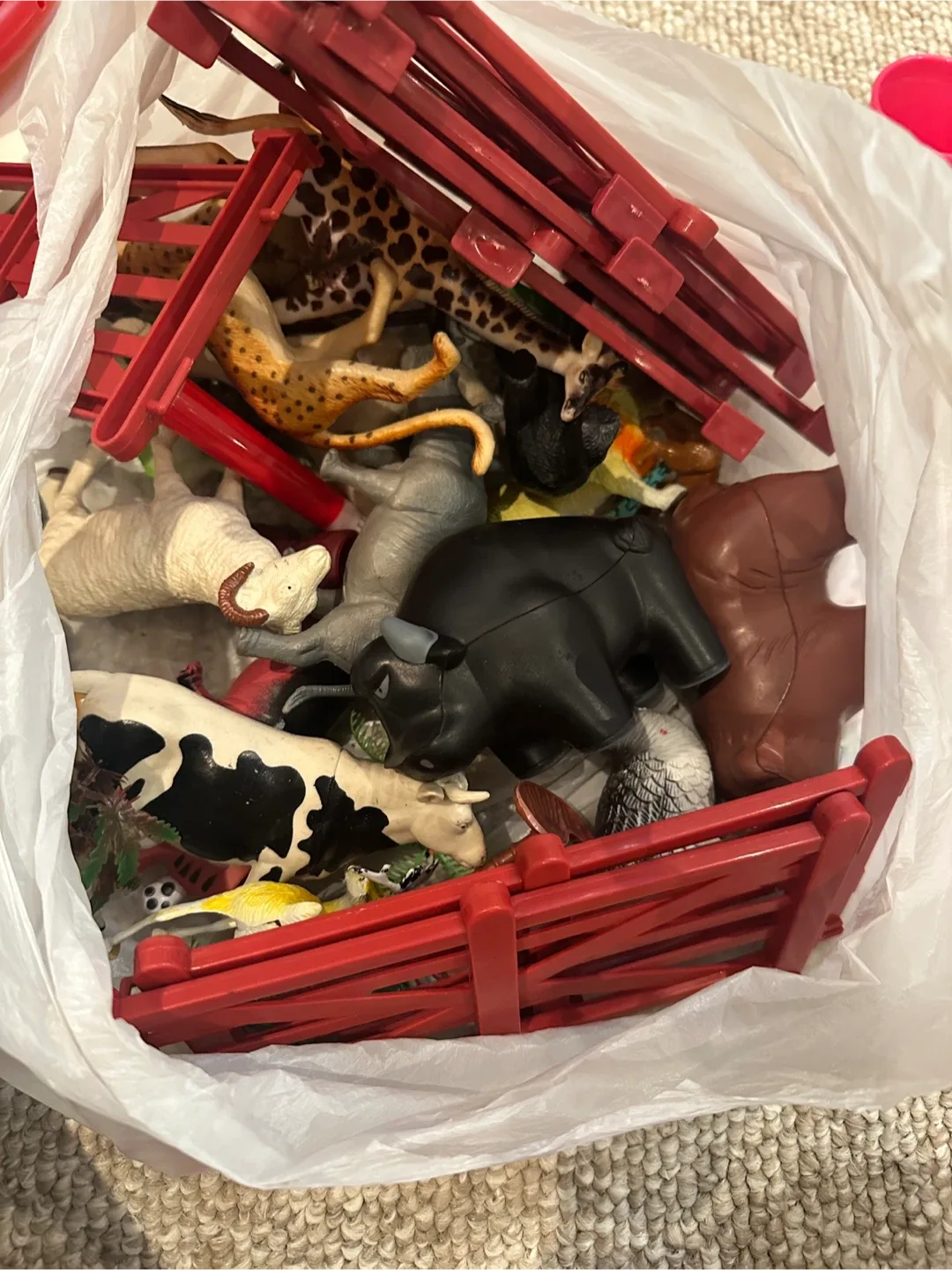 Mixed Lot of Toy Animals, Cars, and Finger Puppets thumbnail