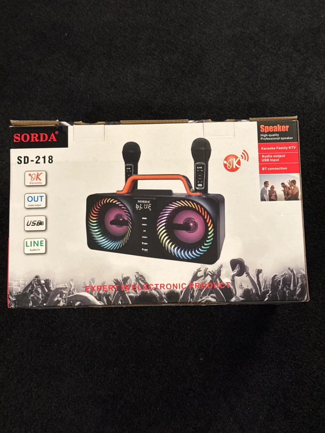 Karaoke Machine Bluetooth Speaker with 2 Wireless Microphones thumbnail