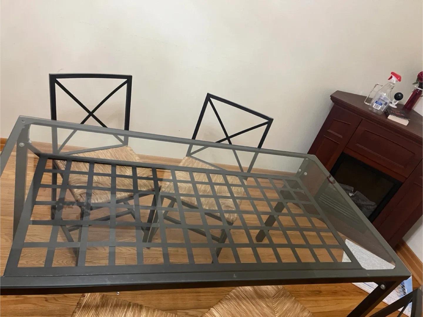 Glass Top Dining Table with 4 Chairs image indicator(2)