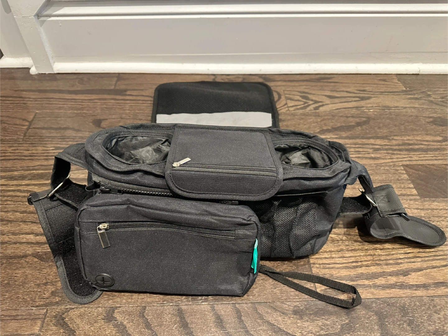 Black Stroller Organizer Bag by Swanoo NEW