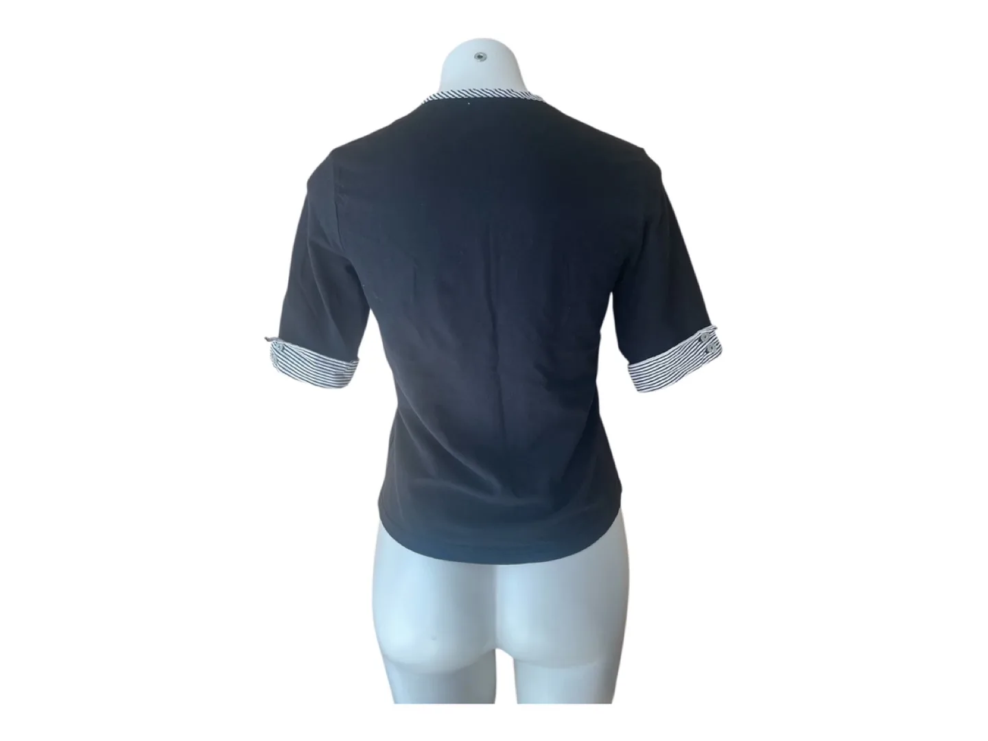 RARE Vintage 90s Crop Top Button Up Black S/M image indicator(5)