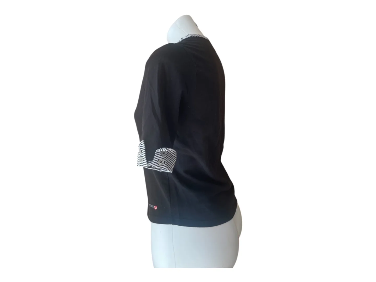 RARE Vintage 90s Crop Top Button Up Black S/M image indicator(4)