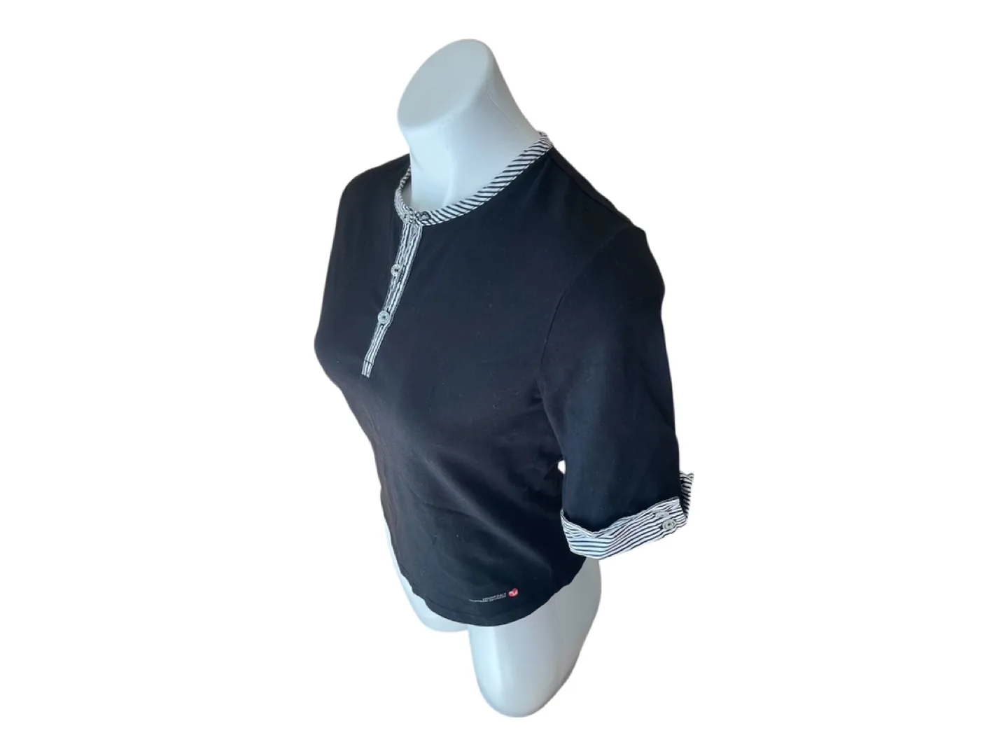 RARE Vintage 90s Crop Top Button Up Black S/M image indicator(7)