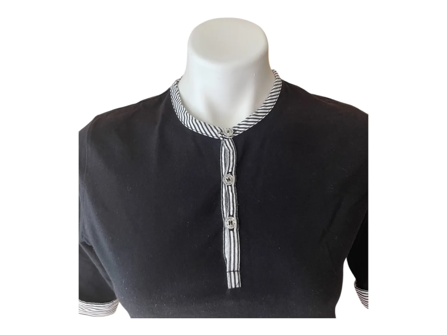 RARE Vintage 90s Crop Top Button Up Black S/M image indicator(9)