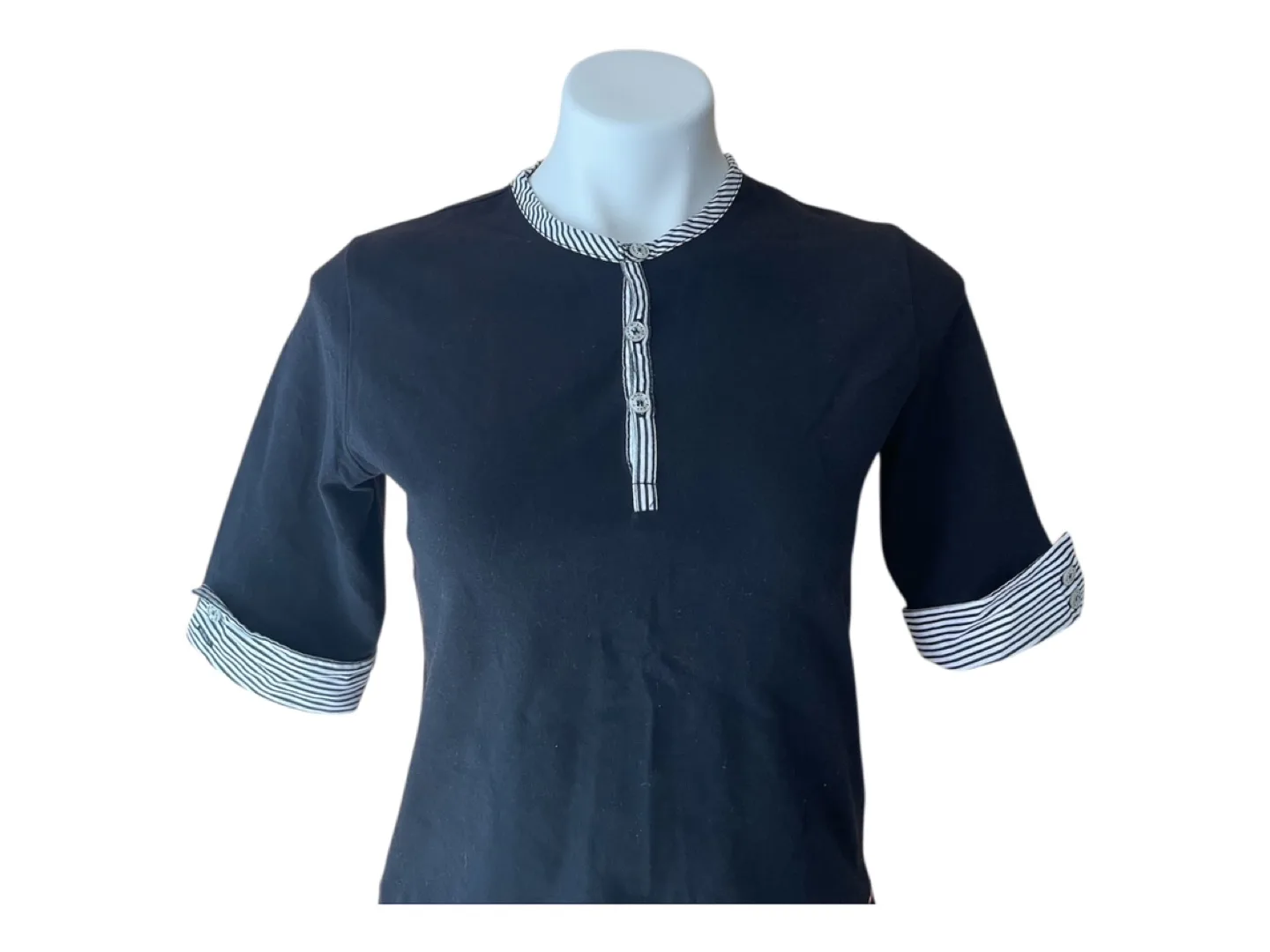 RARE Vintage 90s Crop Top Button Up Black S/M image indicator(8)