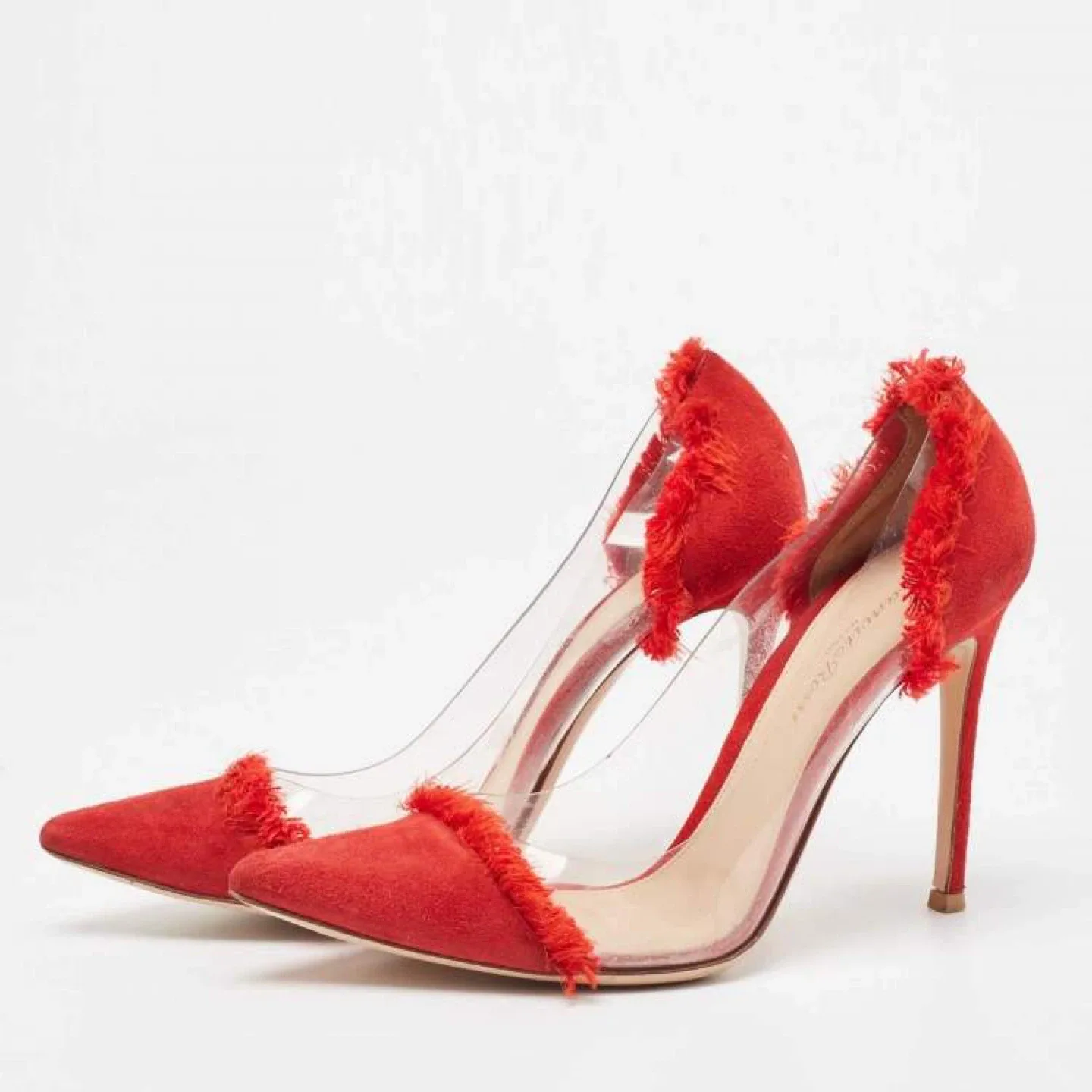 Gianvitto Rossi red satin pumps thumbnail