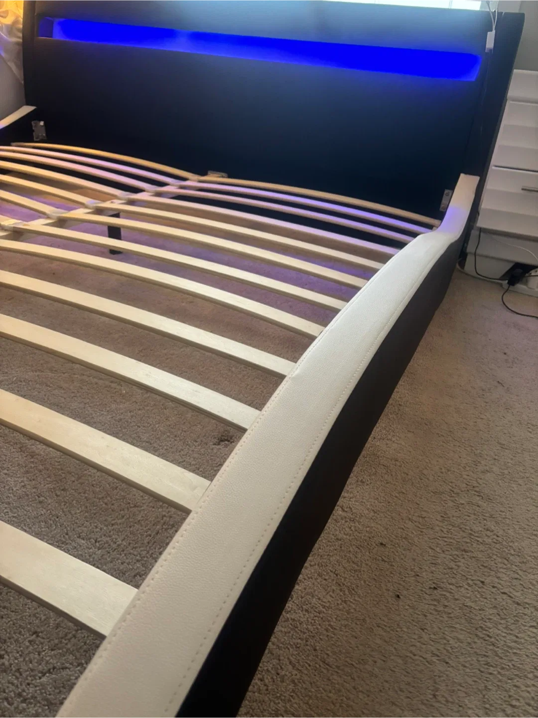 King  Size Bed Frame with LED Lighting image indicator(4)