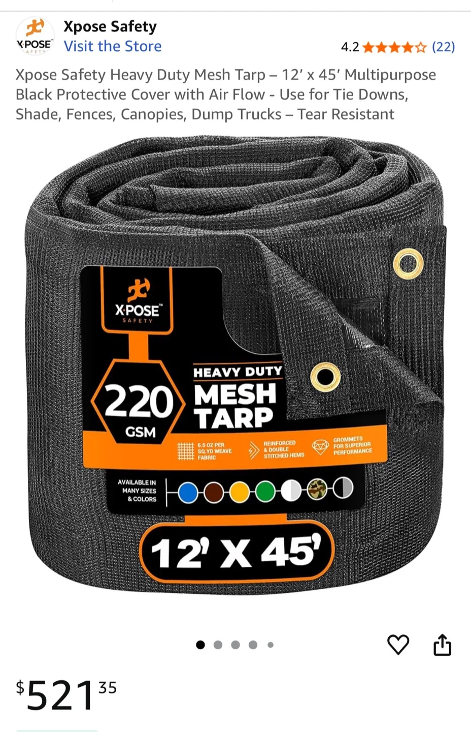 X-Pose Safety Mesh Tarp 12’x45’ image indicator(2)
