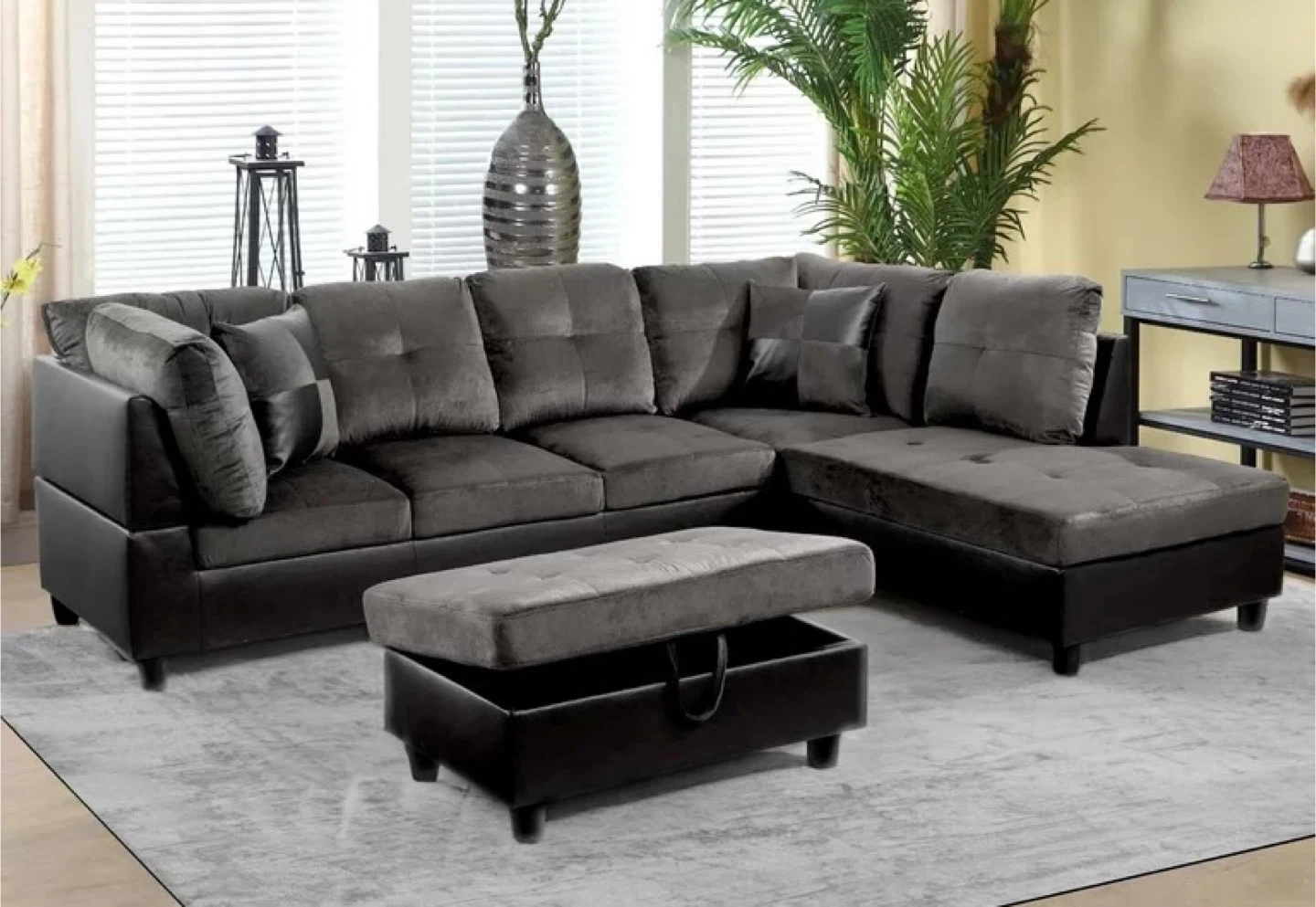 Brand new Gray Sectional Sofa with Ottoman