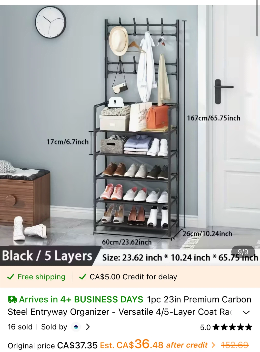 Steel Organizer - Versatile 5-Layer Coat Rack - photo 2