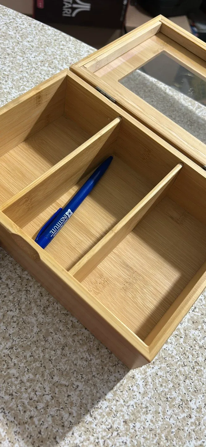 Bamboo Storage Box with Clear Lid thumbnail