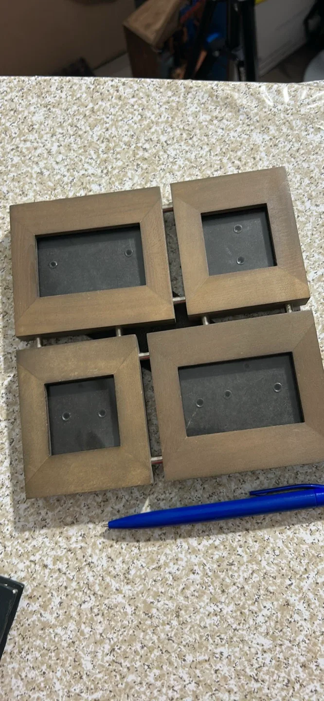 4 Small Wooden Attached Picture Frames thumbnail