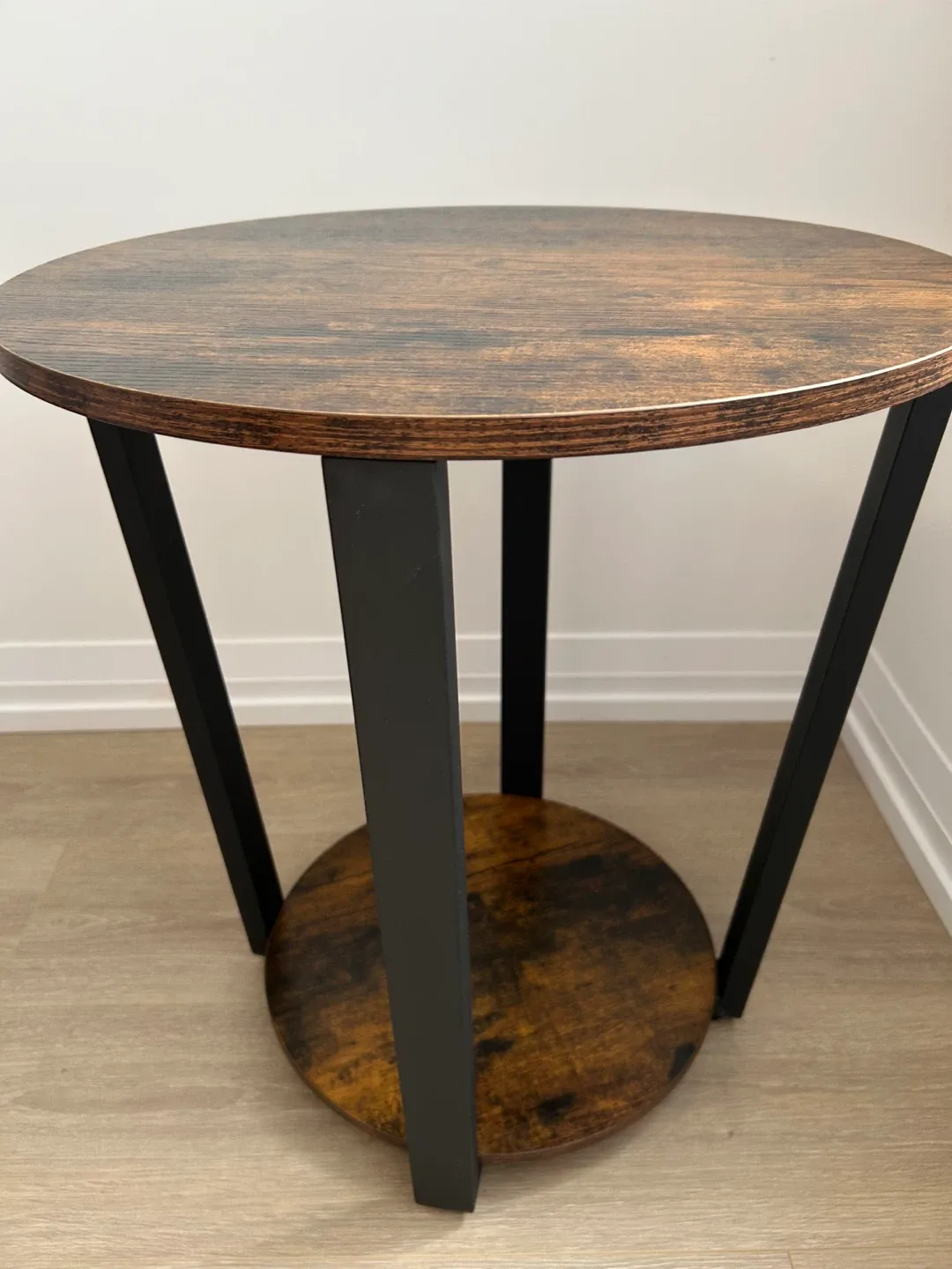 Round Side Table - Wood & Metal Accent Table image indicator(2)