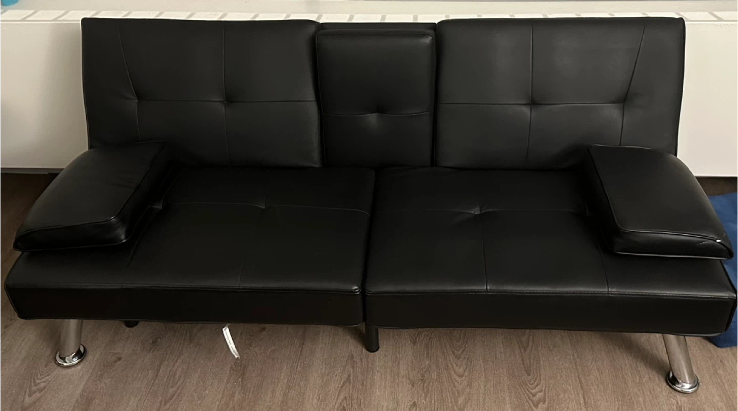 Navy Sofa Bed with Cup Holders