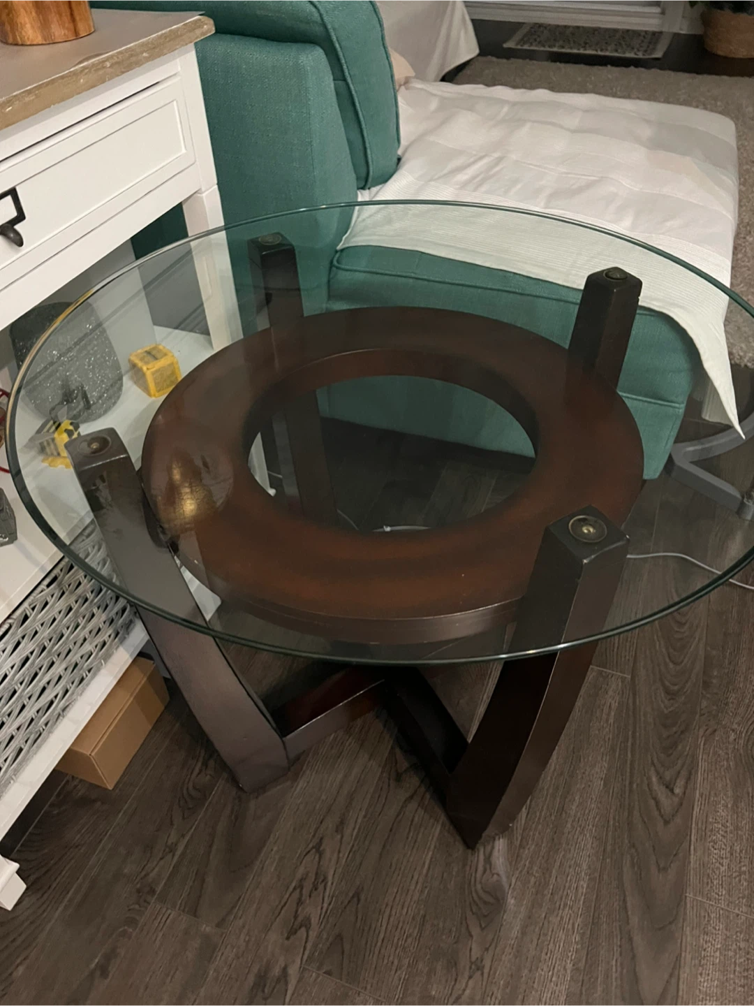Round Glass side Coffee Table