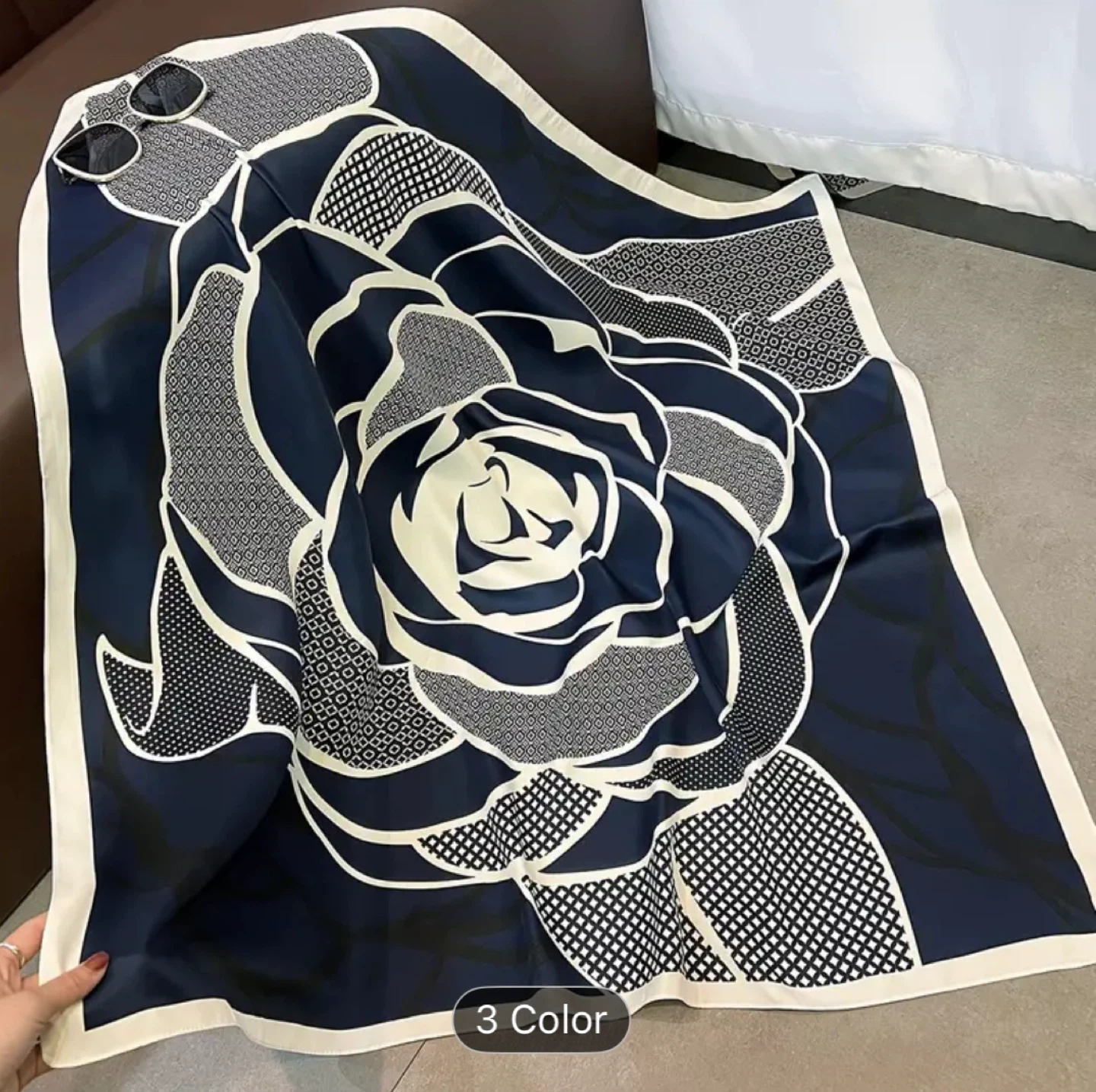 New: Purplish Blue Patterned Scarf - photo 2