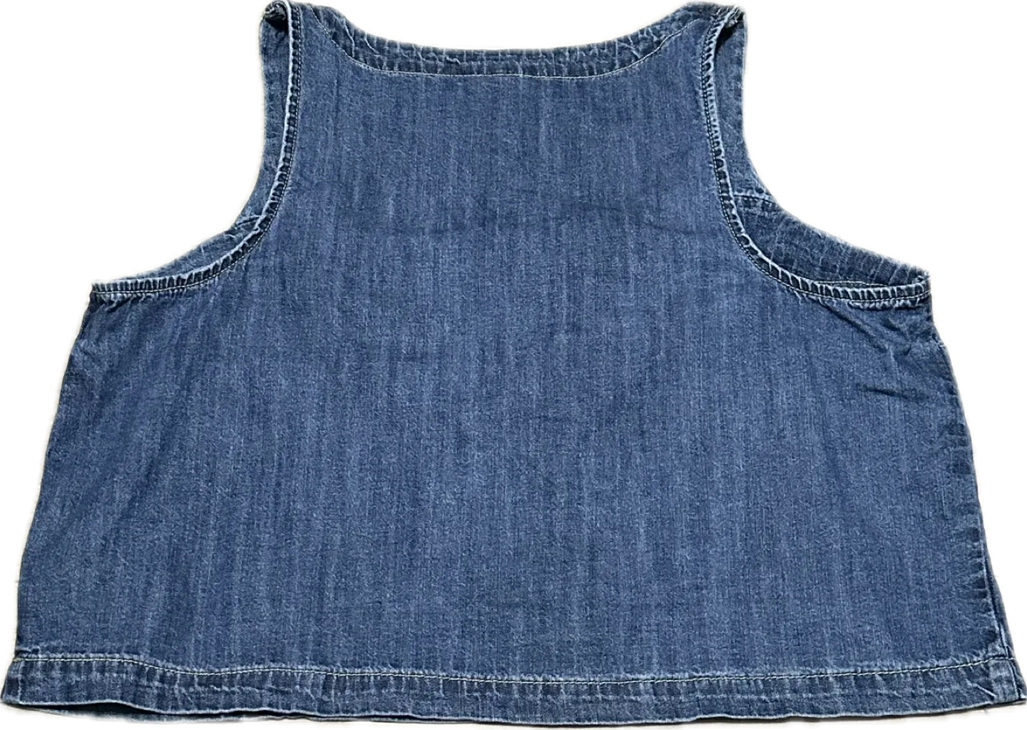 Old Navy Cropped Square-Neck Denim Top image indicator(4)