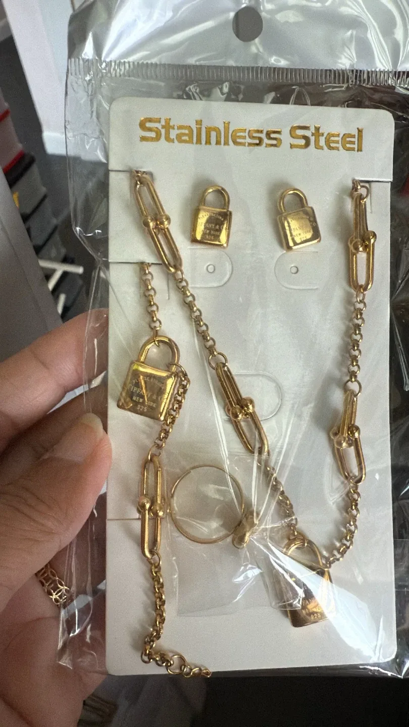 Stainless Steel Tiffany & Co. Lock Jewelry Set image indicator(2)