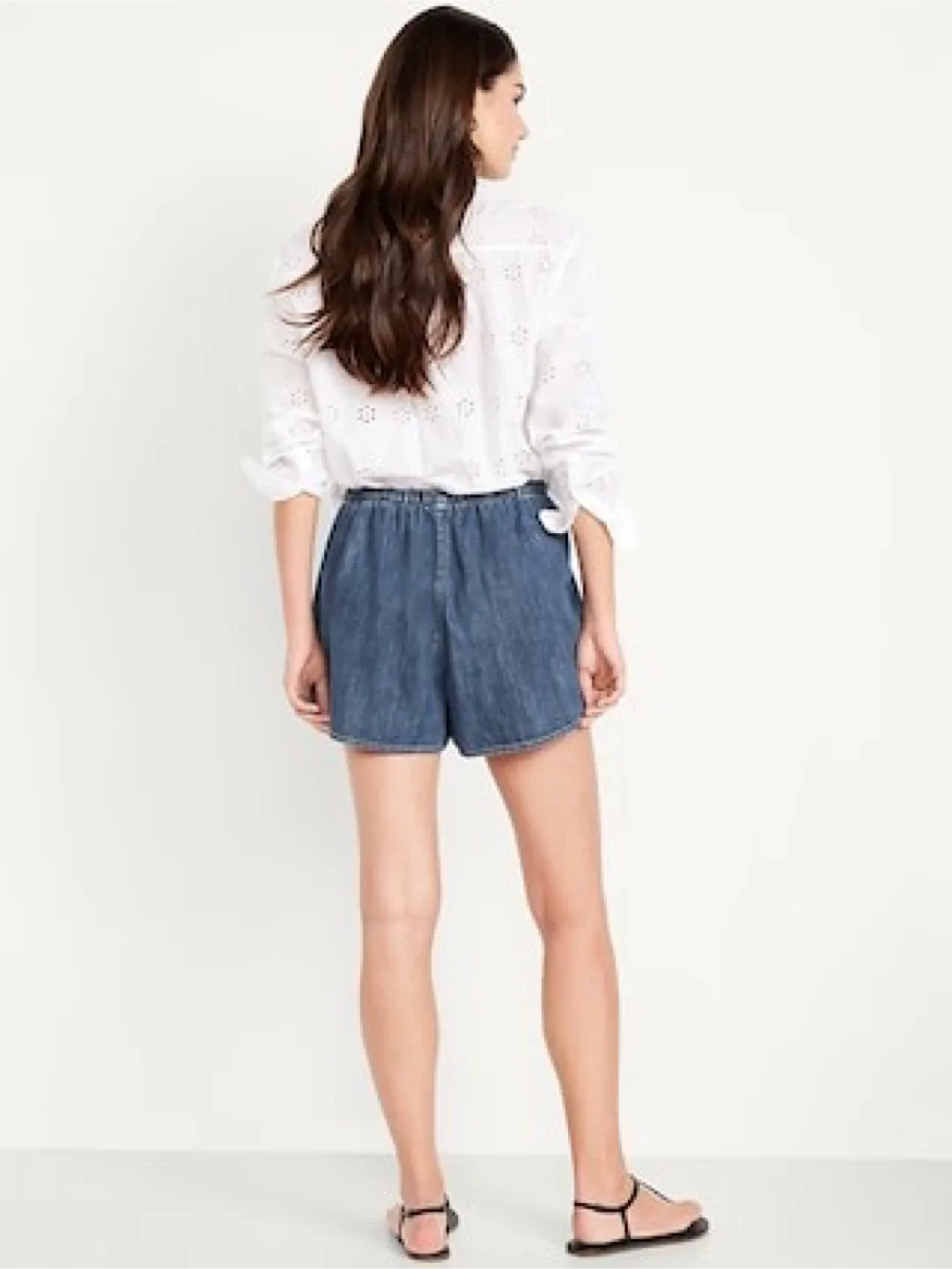 Old Navy High-Waisted Faux-Wrap Jean Mini Skort image indicator(3)