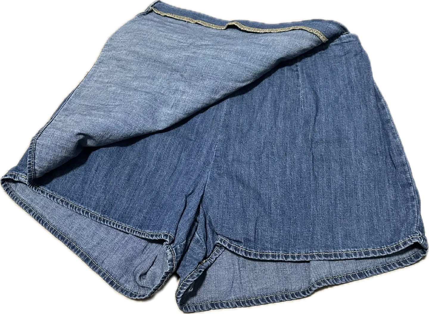 Old Navy High-Waisted Faux-Wrap Jean Mini Skort image indicator(6)