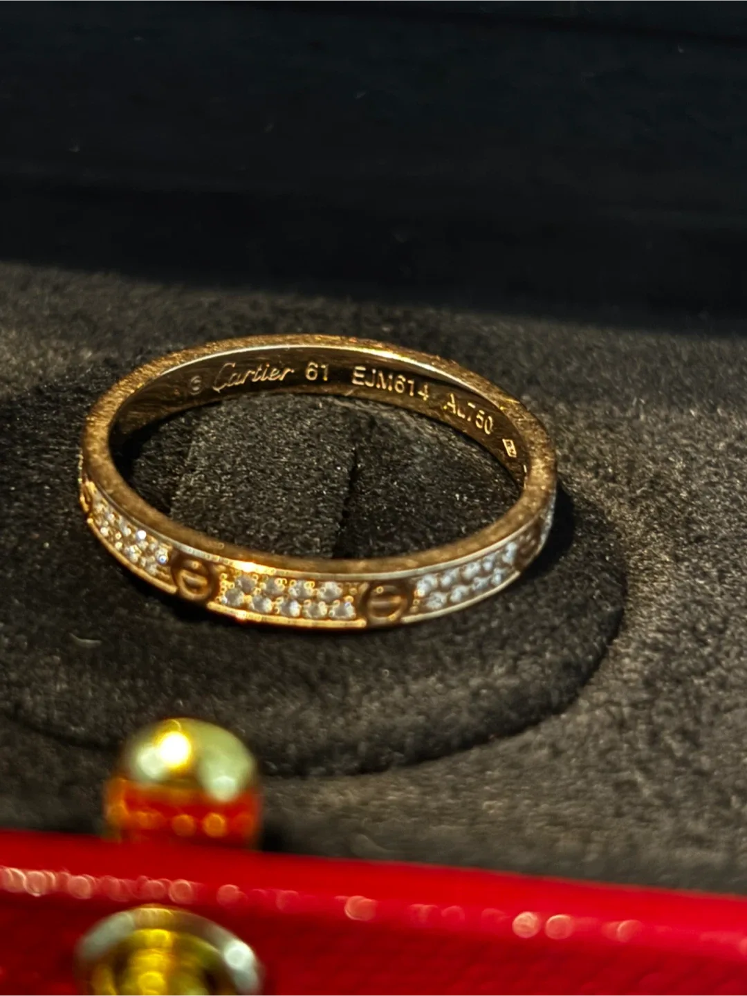 Cartier Diamond Wedding Band Ring Size 61 image indicator(3)