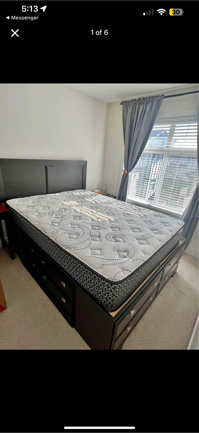 Dark Brown Queen Storage Bed Frame - photo 2