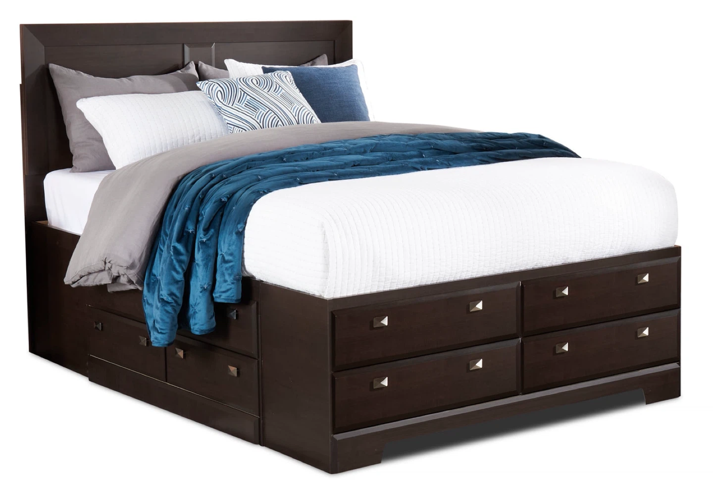 Dark Brown Queen Storage Bed Frame